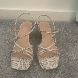 A New Day Block Heel Snake Print Sanadal